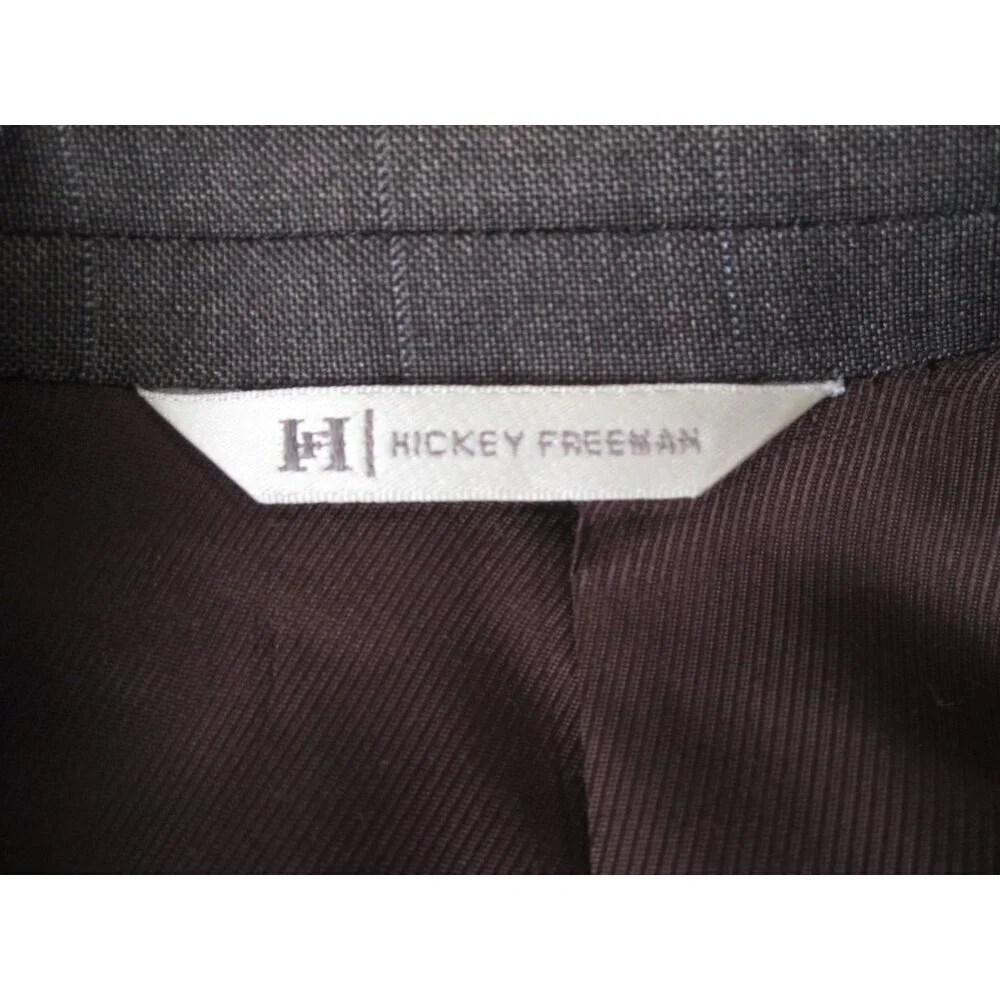 Men‎ Hickey Freeman 3 Button Reda Wool Plaid Blazer Jacket Sz 44 Long (MJ52) USA